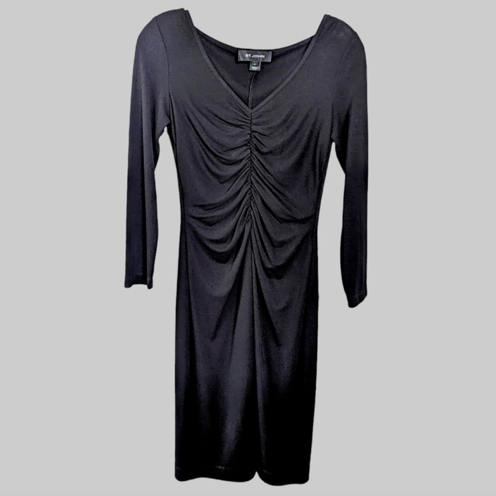 St. John Black ruched Dress